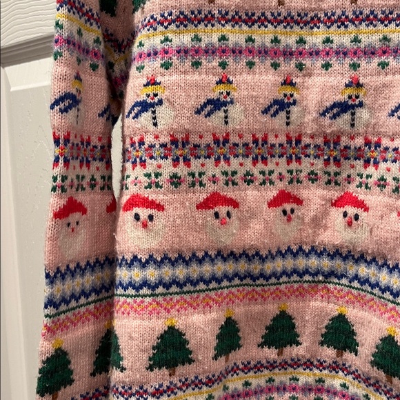 Mini Boden pink fair isle snowman Sweater size 8-9 - Picture 3 of 6